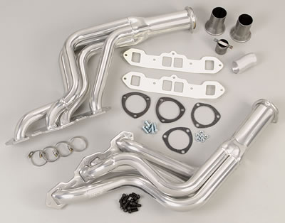 Hedman Street Headers 58066 Headers, Street, Long Tube, Steel, Silver Ceramic Coated, Oldsmobile, Pair thumbnail 4