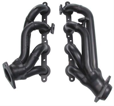 Hedman Street Headers 63681 Headers, Street, Shorty, Steel, Black Ceramic Coated, Cadillac, Chevy, GMC, 4.8, 5.3, 6.0L, Pair