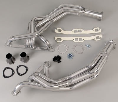 Hedman Street Headers 66004 Headers, Street, Long Tube, Steel, Silver Ceramic Coated, Chevy, Small Block, Pair thumbnail 8