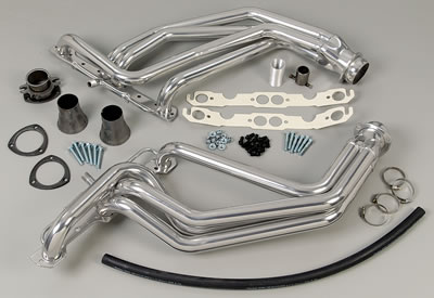 Hedman Street Headers 66091 Headers, Street, Long Tube, Steel, Silver Ceramic Coated, Chevy, GMC, Small Block, Pair thumbnail 4