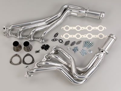 Hedman Street Headers 66534 Headers, Street, Long Tube Stepped, Steel, Silver Ceramic Coated, Chevy, Pontiac, 5.7L, Pair thumbnail 4