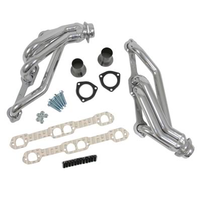 Hedman Hot Rodz Engine Swap Headers 66539 Headers, Swap, Mid-Length, Steel, Silver Ceramic Coated, Chevy, GMC, Small Block, Pair thumbnail 7