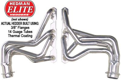 Hedman Elite Extreme-Duty Headers 67318 Headers, Extreme-Duty, Long Tube, Steel, Silver Ceramic Coated, Buick, Chevy, Oldsmobile, Pontiac, Small Block, Pair thumbnail 4