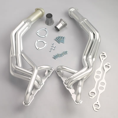 Hedman Elite Extreme-Duty Headers 68128 Headers, Extreme-Duty, Long Tube, Steel, Silver Ceramic Coated, Chevy, Small Block, Pair thumbnail 5