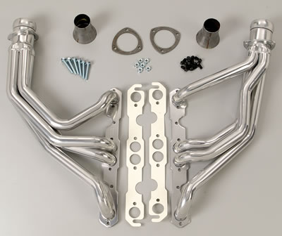 Hedman Street Headers 68166 Headers, Street, Long Tube, Steel, Silver Ceramic Coated, Chevy, 283, 327, Pair thumbnail 4