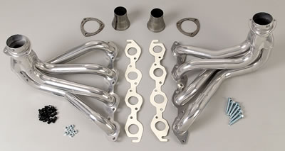 Hedman Street Headers 68216 Headers, Street, Long Tube, Side Mount, Steel, Silver Ceramic Coated, Chevy, 396, 427, 454, Pair thumbnail 3