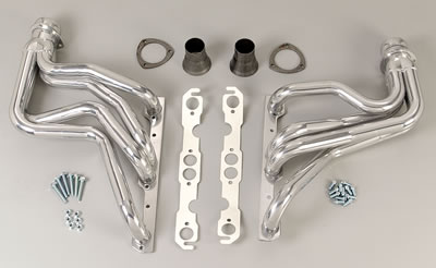 Hedman Street Headers 68446 Headers, Street, Long Tube, Steel, Silver Ceramic Coated, Chevy, 5.7L, Pair thumbnail 4