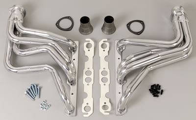 Hedman Street Headers 68466 Headers, Street, Long Tube, Steel, Silver Ceramic Coated, Chevy, Pontiac, 5.0, 5.7L, Pair thumbnail 5