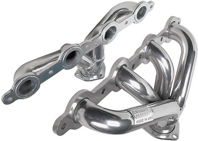 Hedman Traditional Block Hugger Headers for 1923-1949 STREET ROD - 68526 Headers, Traditional, Hugger, Steel, Silver Ceramic Coated, Small LS, Pair thumbnail 4