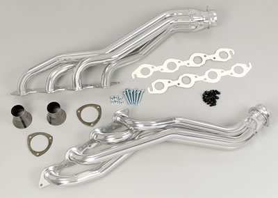 Hedman Street Headers 69396 Headers, Street, Long Tube, Steel, Silver Ceramic Coated, Chevy, GMC, 454, Pair thumbnail 4
