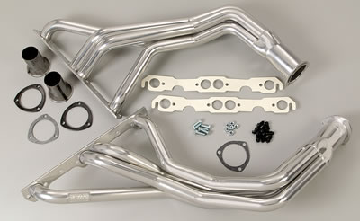 Hedman Specialty and Engine Swap Headers 69516 Headers, Swap, Fenderwell Exit, Steel, Silver Ceramic Coated, Jeep, Chevy Small Block, Pair thumbnail 4