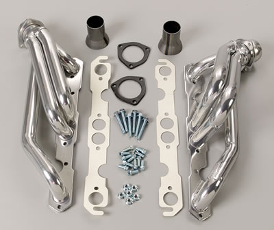 Hedman Specialty and Engine Swap Headers 69526 Headers, Swap, Mid-Length, Steel, Silver Ceramic Coated, Chevy, GMC, Small Block, Pair thumbnail 5