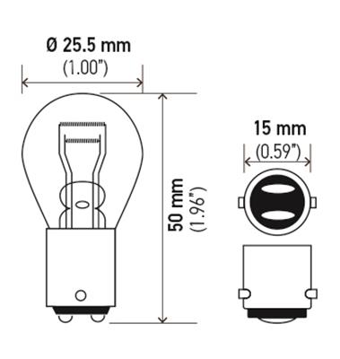 Hella BULB 1176A 12V 16/8W BA15d S8 - Min Qty 10 (211656701) thumbnail 2