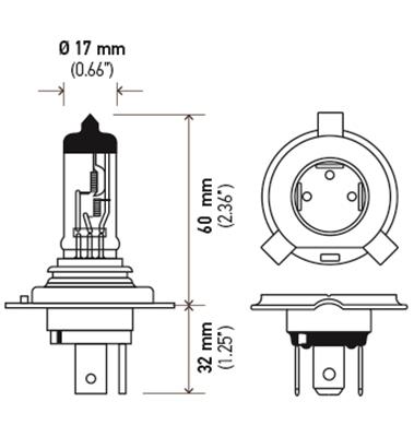 Generic® PCE000.1019 Halogen Clear Light Bulb H4 Series 55/60 Watt HLA-H4