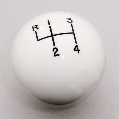 Hurst 1630003 White 4-Speed Classic Shifter Knob
