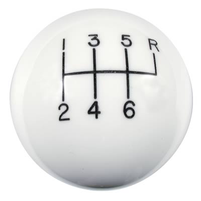 Hurst Classic Shift Knobs 1630040 Knob, Round, Plastic, White, 6-Speed Pattern, Manual Transmission, Each thumbnail 3