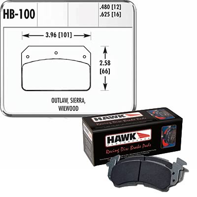 Hawk Brake Pads HB100J480 DR-97 Drag Race