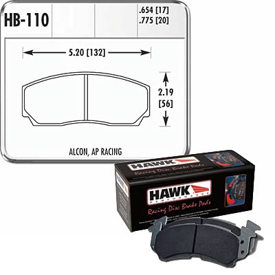 Hawk AP CP3307 / CP5040-5S4 / CP5200 (SC250) Caliper HT-10 Race Brake Pads thumbnail 2