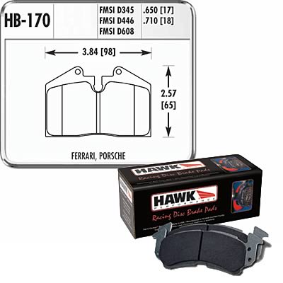 Hawk Performance Black Racing Brake Pads HB170M.650 Pads, Ferro-Carbon, Black, Set thumbnail 2