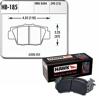 Hawk Performance Blue 9012 Racing Brake Pads HB185E.590 Pads, Ferro-Carbon, 9012, Rear, for use on Acura®, Set thumbnail 2
