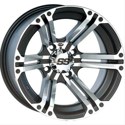 ITP SS212 Black Machined Alloy Wheels 12x7 Wheel, SS212, Aluminum, Machined, Accents, 12 in. x 7.0 in., 4 x 156mm Bolt Circle, 4.00 in. Backspace, Each