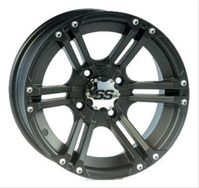 ITP SS112 Sport Black Alloy Wheels 12x7 Wheel, Sport, Aluminum, Matte Black, 12 in. x 7.0 in., 4 x 137mm Bolt Circle, 5.00 in. Backspace, Each