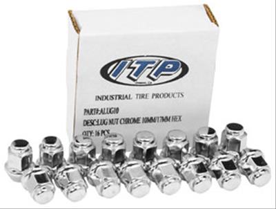 ITP Lug Nuts ALUG17BX Nuts, Conical Seat, Bulge, 10mm x 1.50 RH Thread Size, Steel, Chrome, Can-Am, Set of 16 thumbnail 2