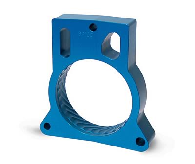 JET Powr-Flo Throttle Body Spacers 62103 Spacer, Powr-Flo, Aluminum, Blue Anodized, Chevy, GMC, Each