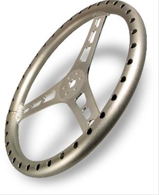 JOES Racing Products Aluminum Steering Wheels 13514-A Wheel, Aluminum, Natural, 3-Spoke, 2.5 in. Dish, 14 in. Diameter, Dual 3-Bolt Mount, Each