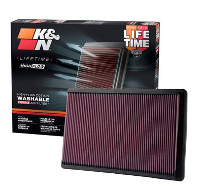 33-2070 K&N Filters Luchtfilter Lengte: 235 mm, Vierkant, Long life
