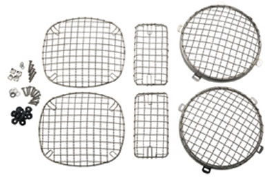 Kentrol 97-06 Jeep Wrangler TJ Wire Mesh Guard Set 6 Pieces - Polished Silver