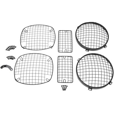 Kentrol 97-06 Jeep Wrangler TJ Wire Mesh Guard Set 6 Pieces - Powdercoat Black