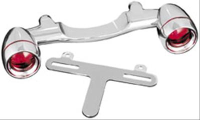 Kuryakyn Bullet Light Bar and Turn Signal Indicators 2098 Indicators, Bullet, 2.250 in. Round, 3.000 in. Long, Red Lens, Clear Bulb, Steel, Chrome, Harley-Davidson®, Pair thumbnail 2