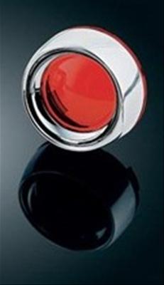 Kuryakyn Deep Dish Bezels 2109 Turn Signal Bezels, Dish, Steel, Chrome, Red Lens, Harley-Davidson®, Pair thumbnail 2