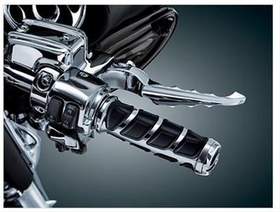 Kuryakyn Kinetic Grips 6350 Grips, Kinetic, Aluminum, Chrome, Twist Throttle Compatible, 1 in. Bar Diameter, Harley-Davidson®, Pair