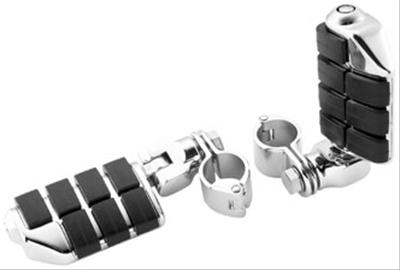 Kuryakyn ISO Pegs 7992 Foot Pegs, ISO, Highway, Dually Style, Steel, Chrome, Mounts, Clevis, 1 1/4 in. Magnum Quick Clamps, Kit