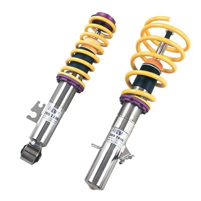 KW Variant 1 Coilover Kits for 2002-2008 COOPER - 10220042 Kits, 1, 0.8 2.0 in. Lowered Front and Rear, Natural/Purple Shocks, Yellow Powdercoated Springs, Mini, Kit