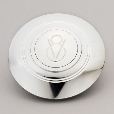 Lecarra Horn Buttons 3455 Button, Billet Aluminum, Polished, V8 Logo, Each
