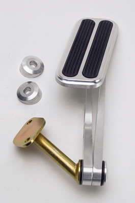 Lokar BAG-6117 Brushed Billet Aluminum Throttle Pedal with Rubber
