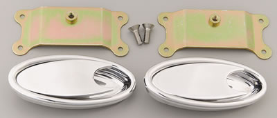 Lokar Interior Door Handles IDH-2001 Handles, Interior, Oval Design, Cable Operated, Billet Aluminum, Polished, Pair