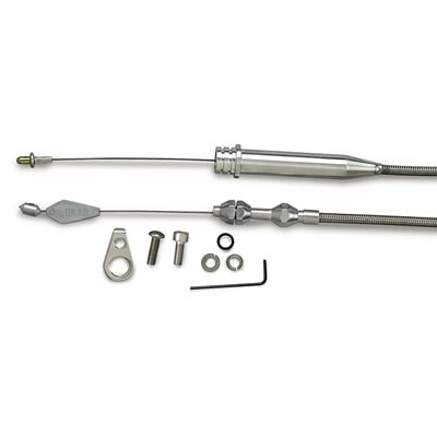 Lokar Hi-Tech Kickdown Kits KD-2700TP Automatic Transmission Cable, Hi-Tech, Natural Braided Stainless Steel, Natural Aluminum Fittings, GM, 700R4, Kit thumbnail 2