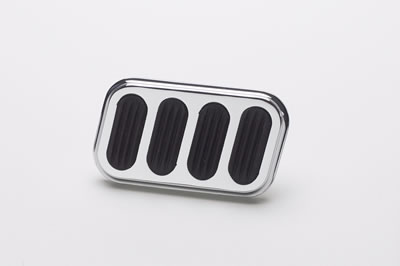 Lokar Pedal Pads SG-6008 Pad, Brake, Rectangle, Rubber/Steel, Chrome/Black, 2.000 in. Width, 3.000 in. Length, Each thumbnail 2