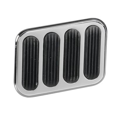 Lokar Pedal Pads SG-6017 Pad, Brake, Steel, Chrome/Black, Automatic Transmission, Universal, Each thumbnail 2