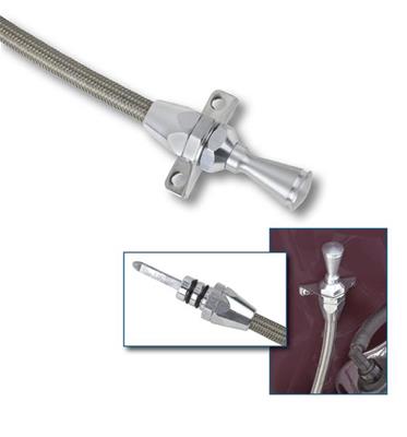 Lokar Hi-Tech Flexible Braided Stainless Transmission Dipsticks TD-30C4FM Dipstick, Steel, Natural, Firewall Mount, C-4, Case Fill, Each thumbnail 2