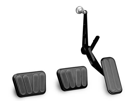 Lokar Midnight Series Billet Gas Pedals XBAG-6074 Throttle Pedal, Aluminum, Black Anodized, Firewall Mount, Rubber Insert, Chevy, Each thumbnail 2
