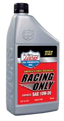 10w30 Lucas Racing-Only High Performance Motor Oil 10610 Engine Oil, Race Only, Synthetic, 10W30, One qt., Set of 6