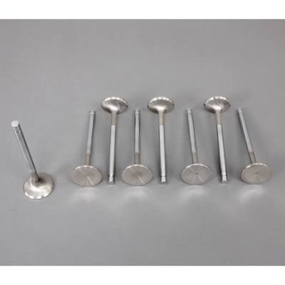 Manley Race Series Stainless Steel Valves 11555-8 Valves, Exhaust, Steel, 1.600 in. Diameter, .341 in. Stem, 5.165 in. Length, Chevy, Set of 8