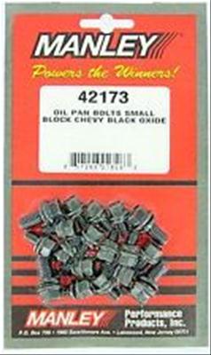 Manley Oil Pan Bolts 42173 Bolts, Pan, Steel, Black, Hex Head, Chevy, Small Block, Kit thumbnail 3