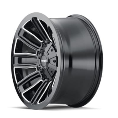 Mayhem Decoy 8108 Gloss Black Wheels with Milled Accents 20x9 MAYHEM DECOY GLOSS BLACK/MILLED SPOKES 20X9 8-165.1/8-170 18MM 130.8MM thumbnail 3