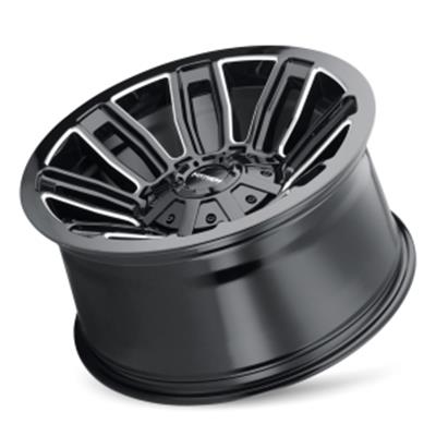 Mayhem Decoy 8108 Gloss Black Wheels with Milled Accents 20x9 MAYHEM DECOY GLOSS BLACK/MILLED SPOKES 20X9 8-165.1/8-170 18MM 130.8MM thumbnail 2